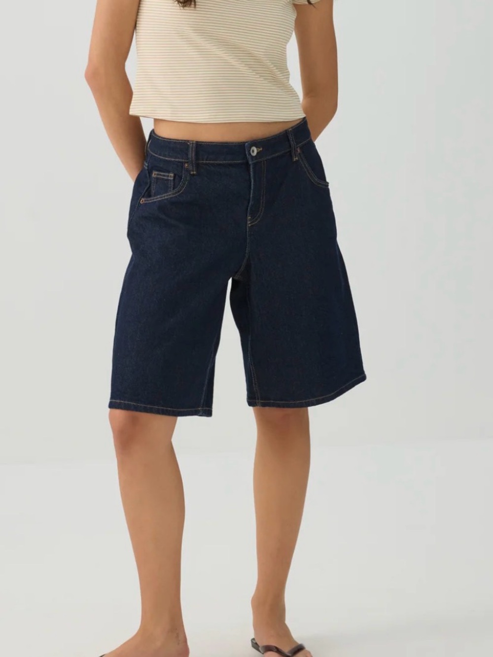 Ardene Dark Blue Denim Bermuda Shorts